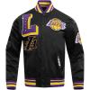 Pro Standard Mens NBA Mash Up Satin Jacket(Black/Purple)