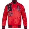 Pro Standard Mens NBA Mash Up Satin Jacket(Red/Black)