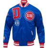 Pro Standard Mens NBA Mash Up Satin Jacket(Royal Blue/Red)