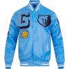 Pro Standard Mens NBA Mash Up Satin Jacket(University Blue)