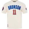 Pro Standard Mens NBA New York Knicks Classic Player Short Sleeve Taping Tee(Eggshell/Royal Blue)
