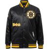 Pro Standard Mens NHL Old English Satin Jacket(Black/Yellow)