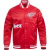 Pro Standard Mens NHL Old English Satin Jacket(Red)