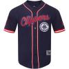 Pro Standard NBA Mens Mens NBA Mesh Button Down Top(Midnight Navy/Red)