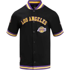 Mens NBA Classic Chenille Button Down(Black/Purple)