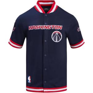 Mens NBA Classic Chenille Button Down(Midnight Navy/Red)