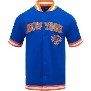 Mens NBA Classic Chenille Button Down(Royal Blue/Orange)
