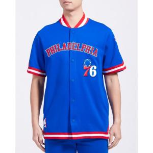 Mens NBA Classic Chenille Button Down(Royal Blue/Red)