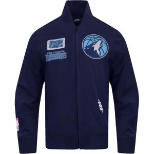 Pro Standard Mens NBA Mash Up Satin Jacket(Black/Gray)