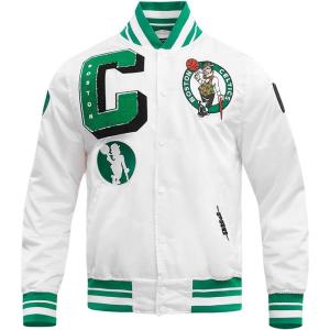 Pro Standard Mens NBA Mash Up Satin Jacket(White/Green)
