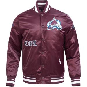 Pro Standard Mens NHL Old English Satin Jacket(Wine)