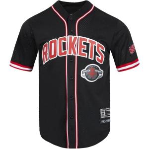 Pro Standard NBA Mens Mens NBA Mesh Button Down Top(Black/Red)