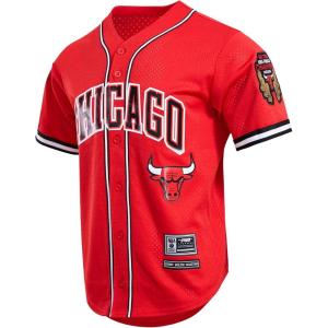 Pro Standard NBA Mens Mens NBA Mesh Button Down Top(Red)