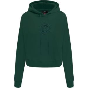 Pro Standard NBA womens Womens Nba Neutral Brushed Back French Terry Cropped Pullover Hoodie(Forest Green)