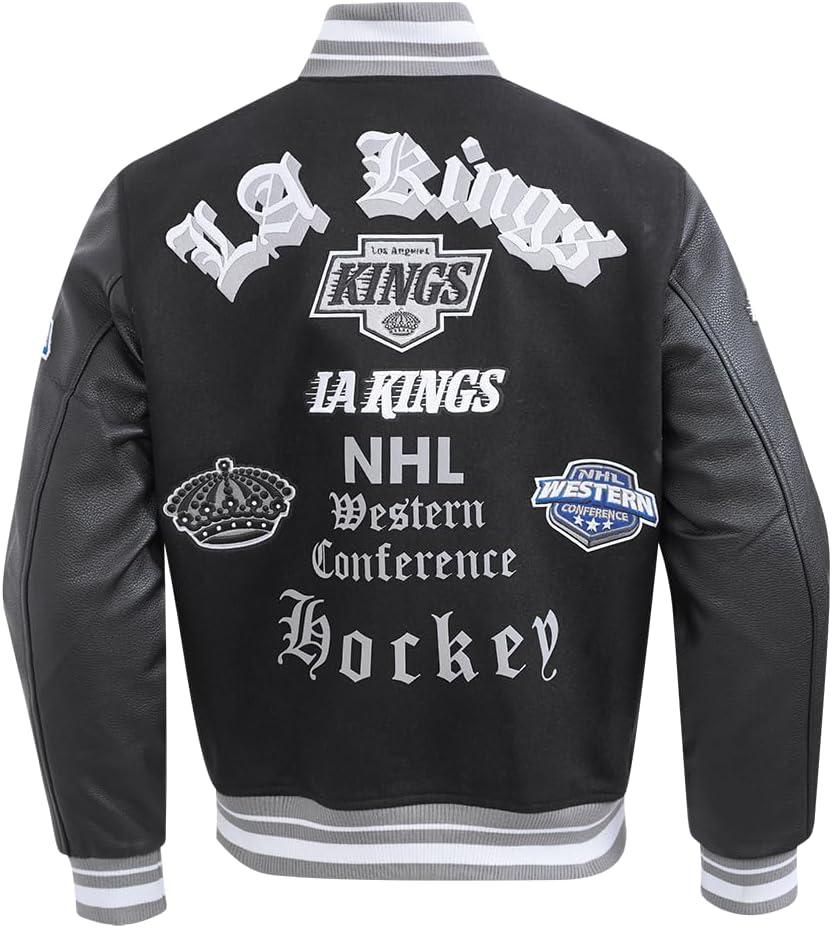 image:imagePro Standard Mens NHL Old English Varsity JacketBlackGray