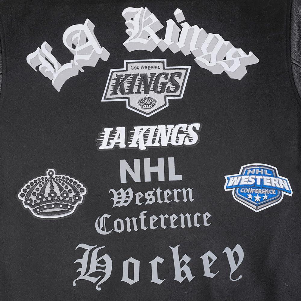 image:imagePro Standard Mens NHL Old English Varsity JacketBlackGray