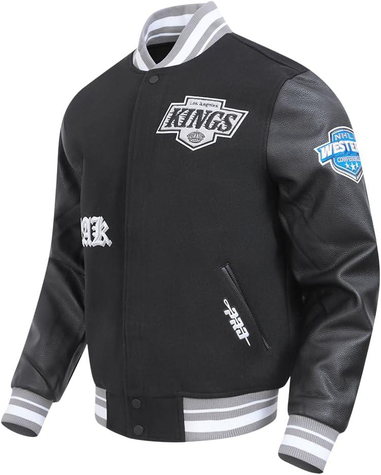 image:imagePro Standard Mens NHL Old English Varsity JacketBlackGray