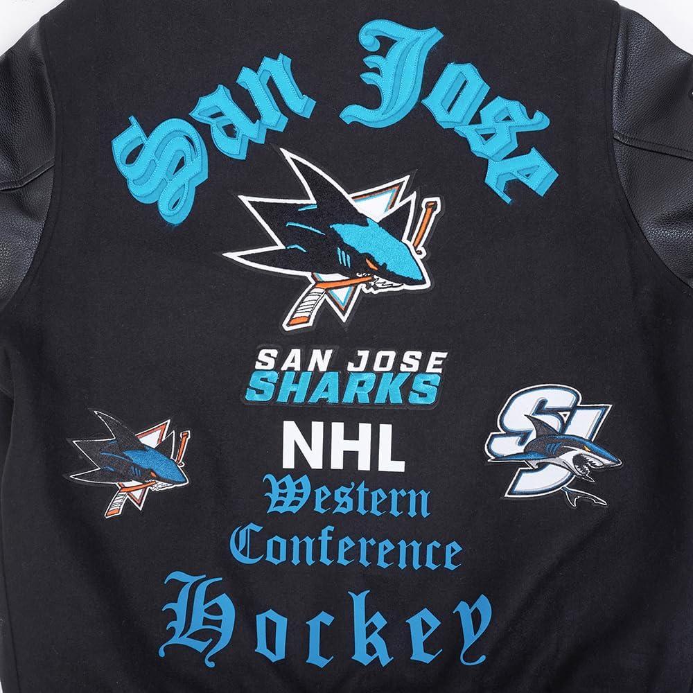 image:imagePro Standard Mens NHL Old English Varsity JacketBlackGray
