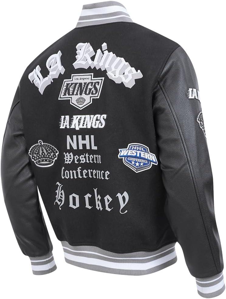 image:imagePro Standard Mens NHL Old English Varsity JacketBlackGray