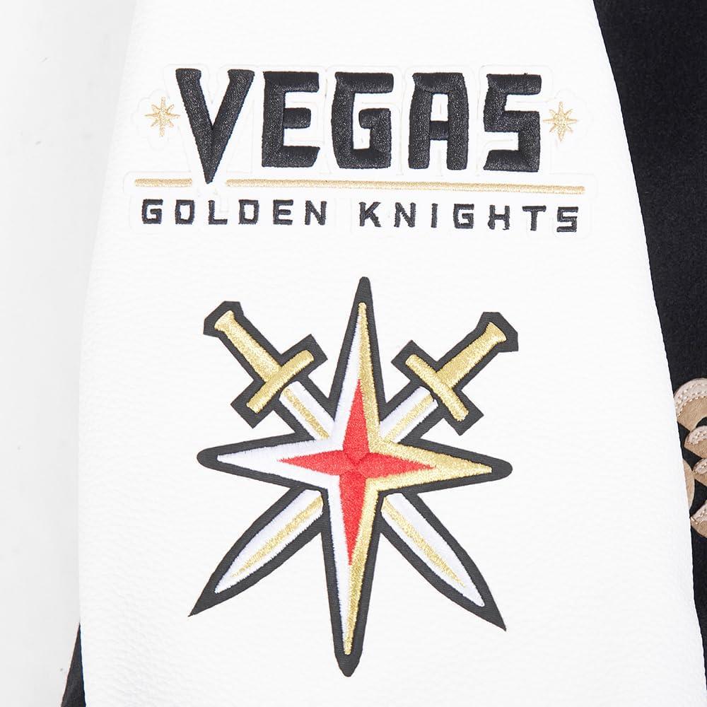image:imagePro Standard Mens NHL Old English Varsity JacketBlackWhite