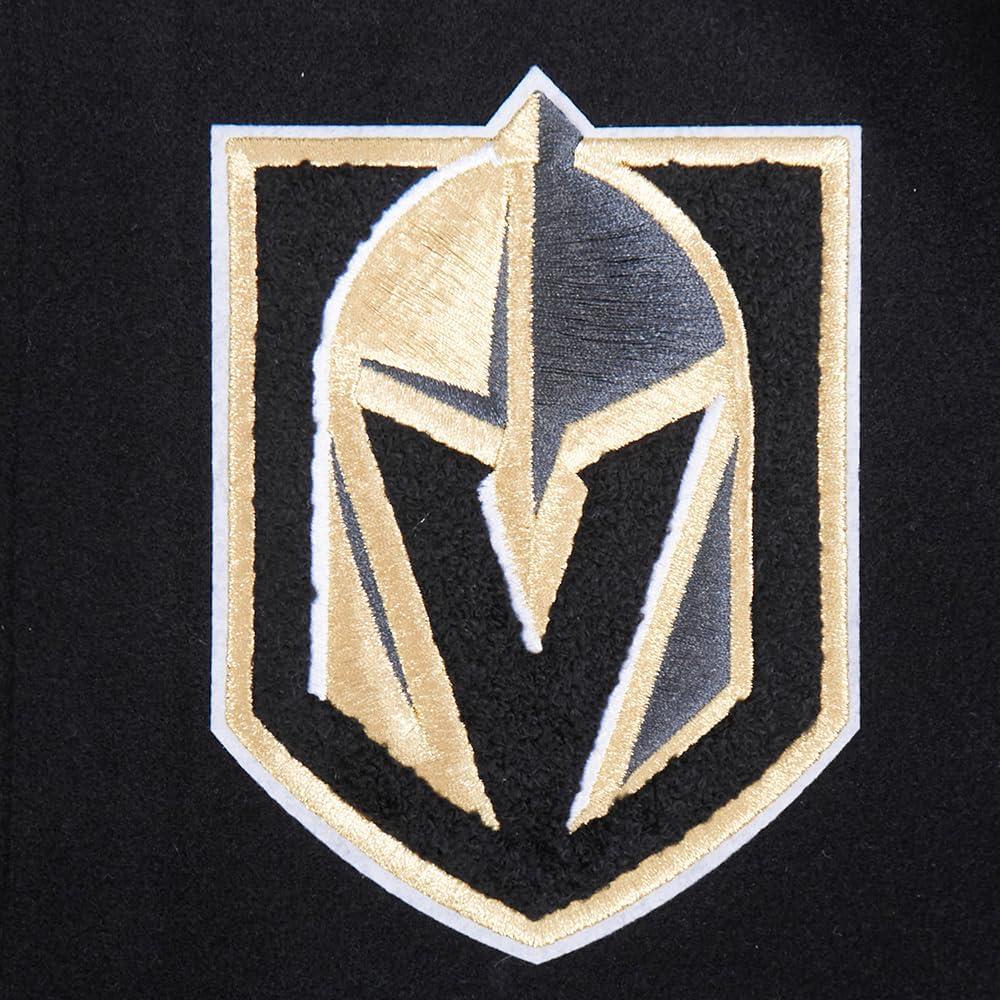image:imagePro Standard Mens NHL Old English Varsity JacketBlackWhite