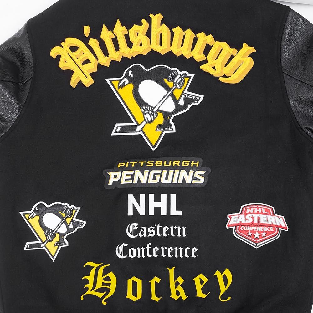 image:imagePro Standard Mens NHL Old English Varsity JacketBlackYellow
