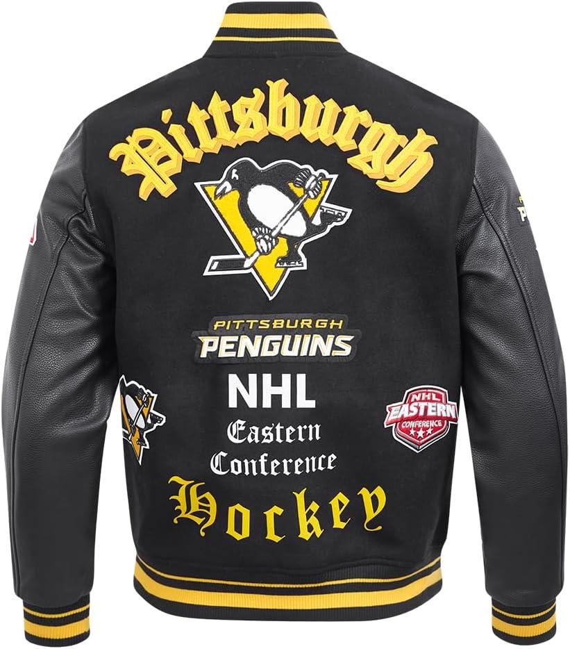 image:imagePro Standard Mens NHL Old English Varsity JacketBlackYellow