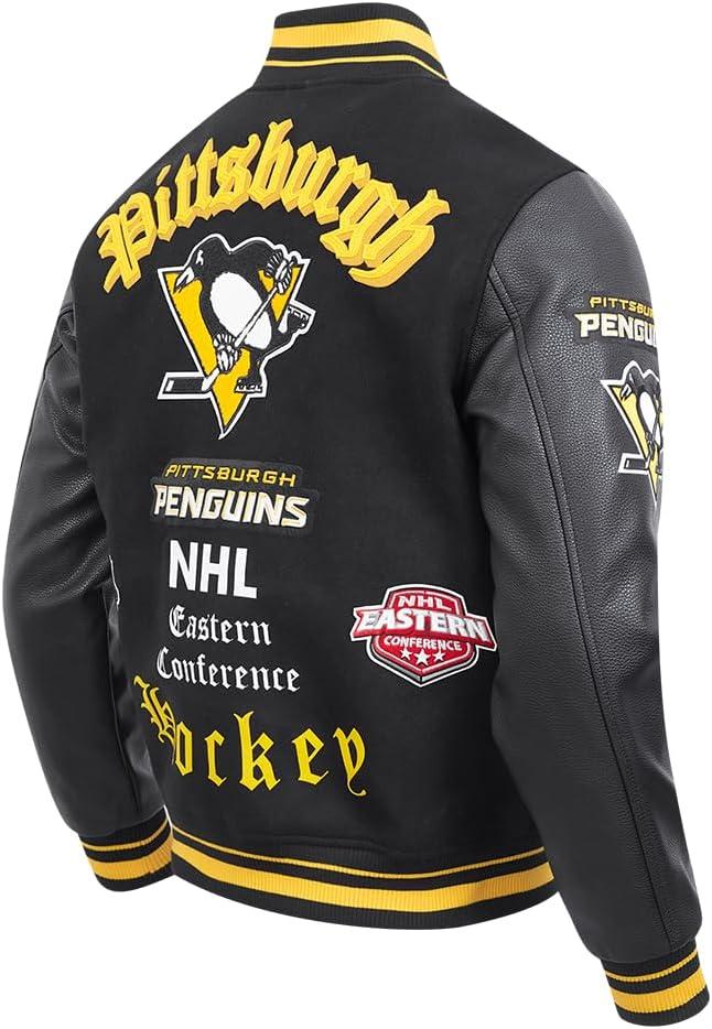 image:imagePro Standard Mens NHL Old English Varsity JacketBlackYellow