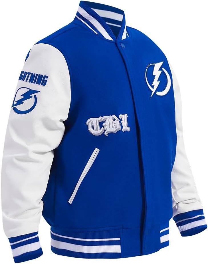 image:imagePro Standard Mens NHL Old English Varsity JacketDodger BlueWhite