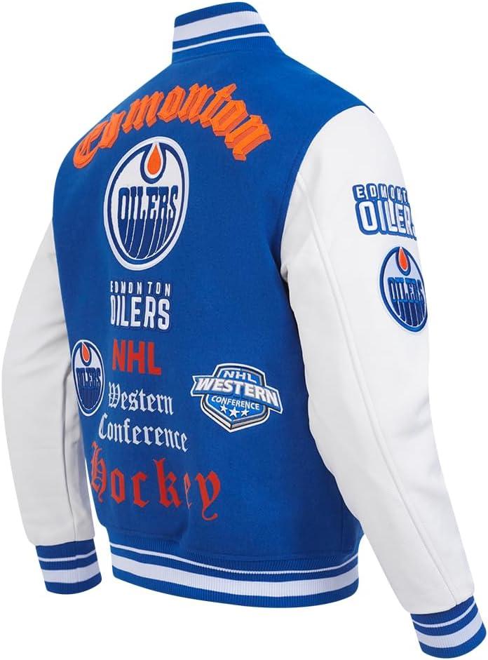 image:imagePro Standard Mens NHL Old English Varsity JacketDodger BlueWhite