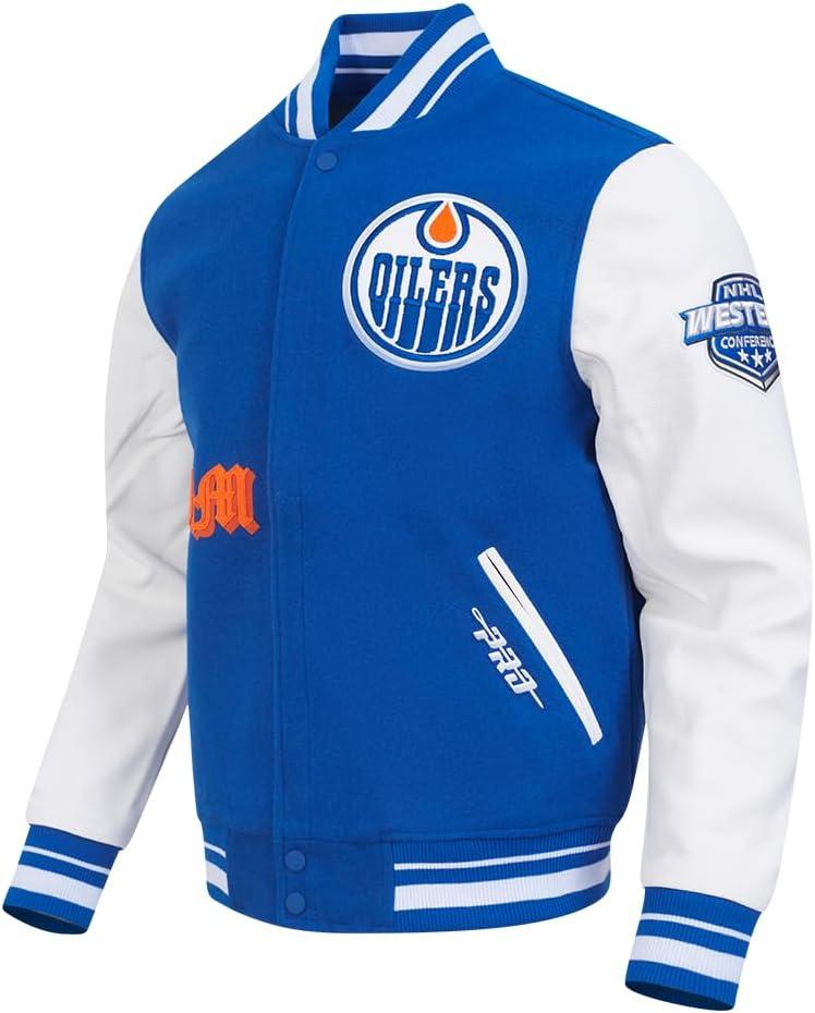 image:imagePro Standard Mens NHL Old English Varsity JacketDodger BlueWhite