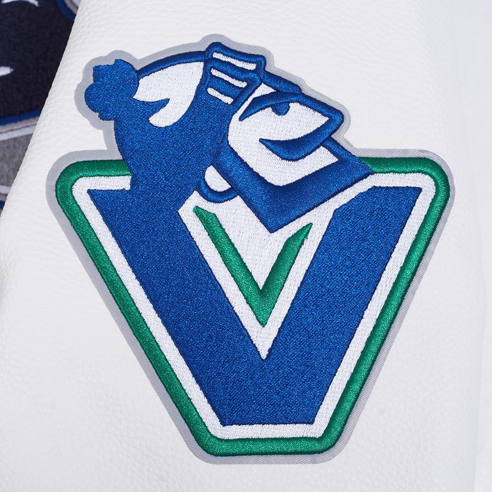 image:imagePro Standard Mens NHL Old English Varsity JacketHeather GreyWhiteMidnight Navy