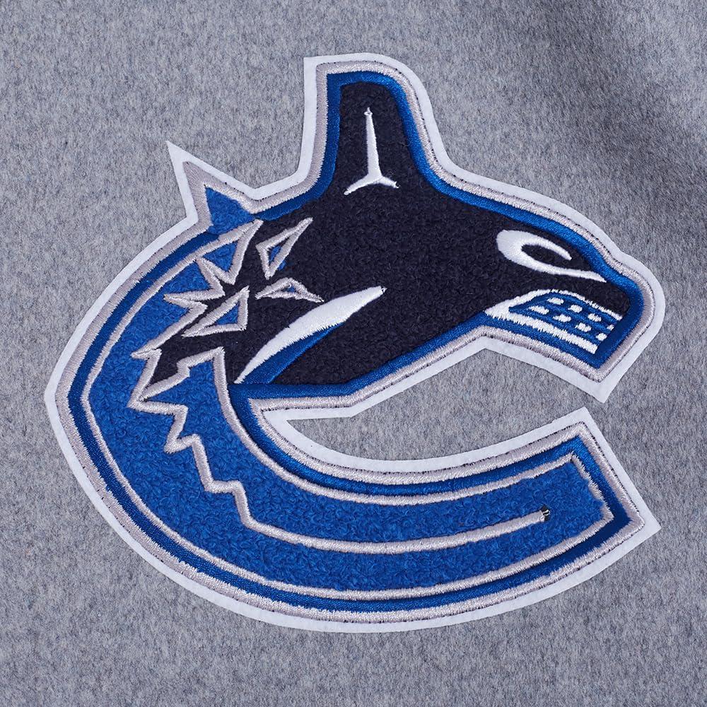 image:imagePro Standard Mens NHL Old English Varsity JacketHeather GreyWhiteMidnight Navy