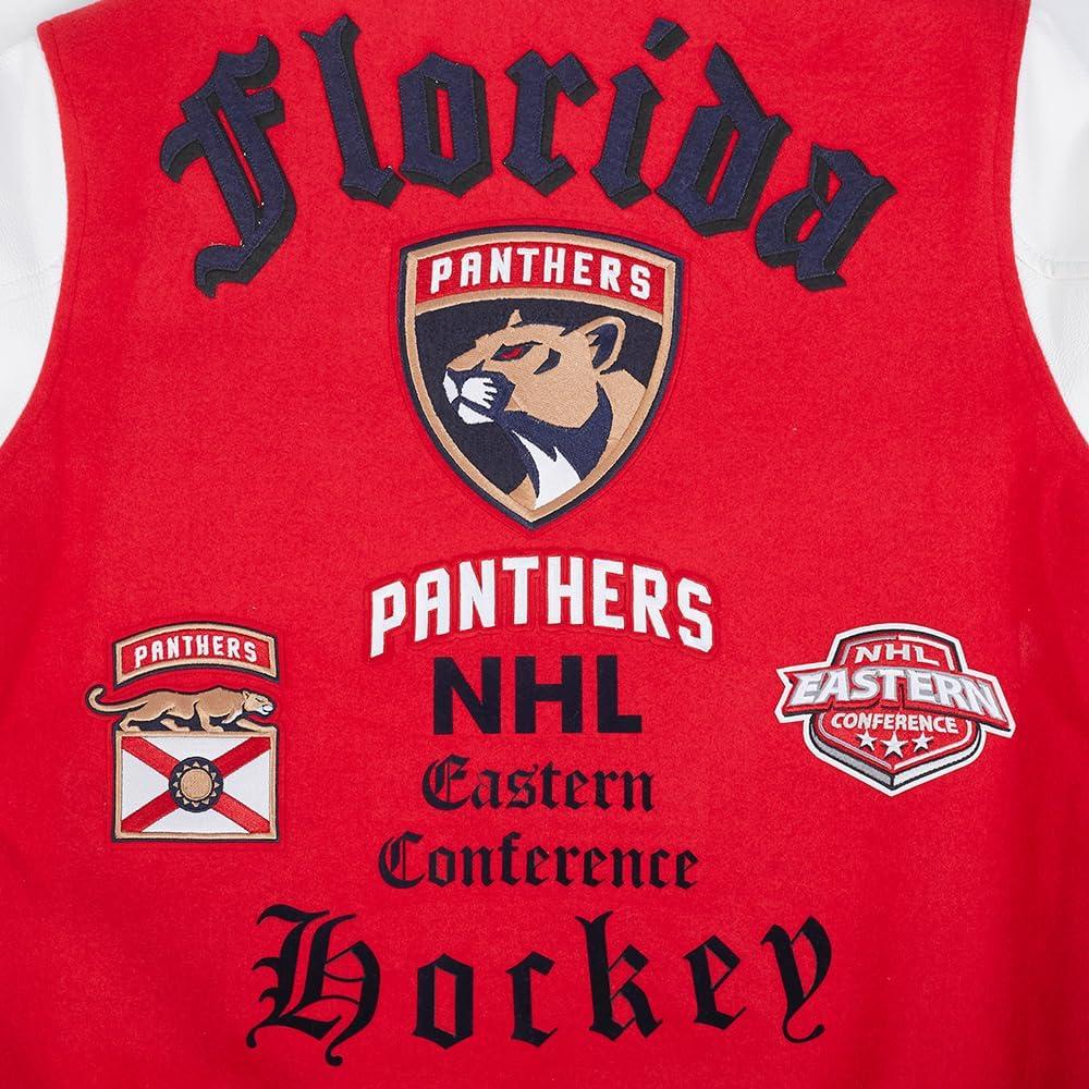image:imagePro Standard Mens NHL Old English Varsity JacketRedWhiteMidnight Navy