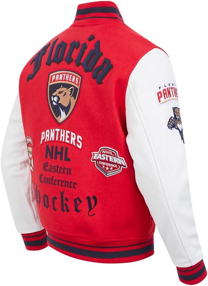 image:imagePro Standard Mens NHL Old English Varsity JacketRedWhiteMidnight Navy