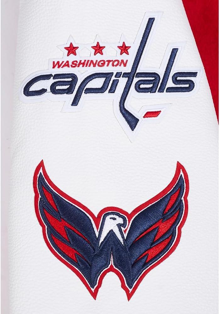 image:imagePro Standard Mens NHL Old English Varsity JacketRedWhiteMidnight Navy