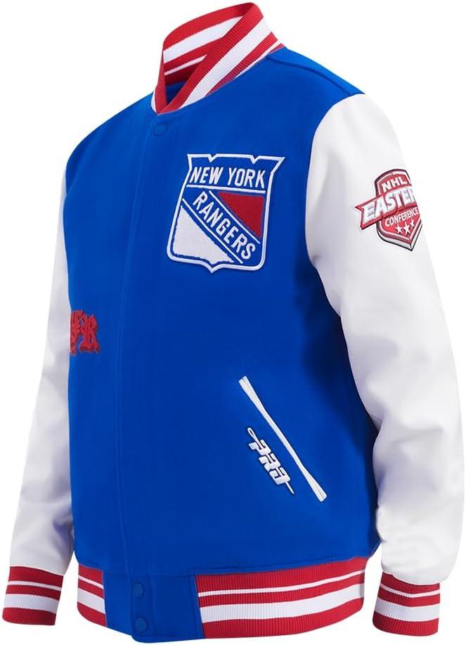 image:imagePro Standard Mens NHL Old English Varsity JacketRoyal BlueRed