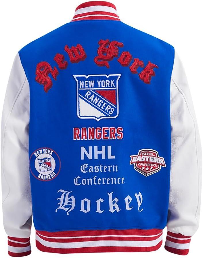 image:imagePro Standard Mens NHL Old English Varsity JacketRoyal BlueRed