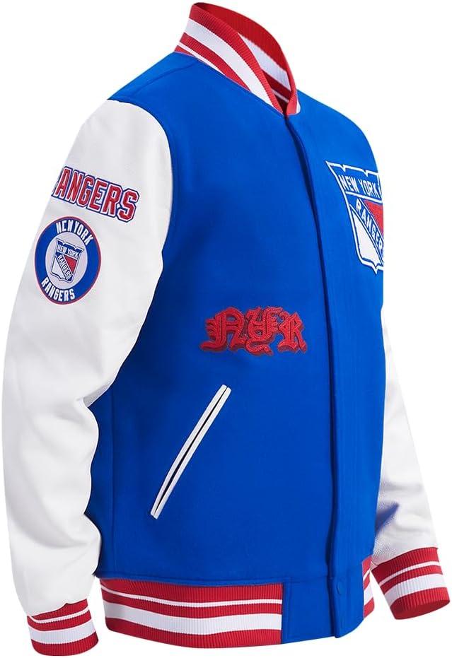 image:imagePro Standard Mens NHL Old English Varsity JacketRoyal BlueRed