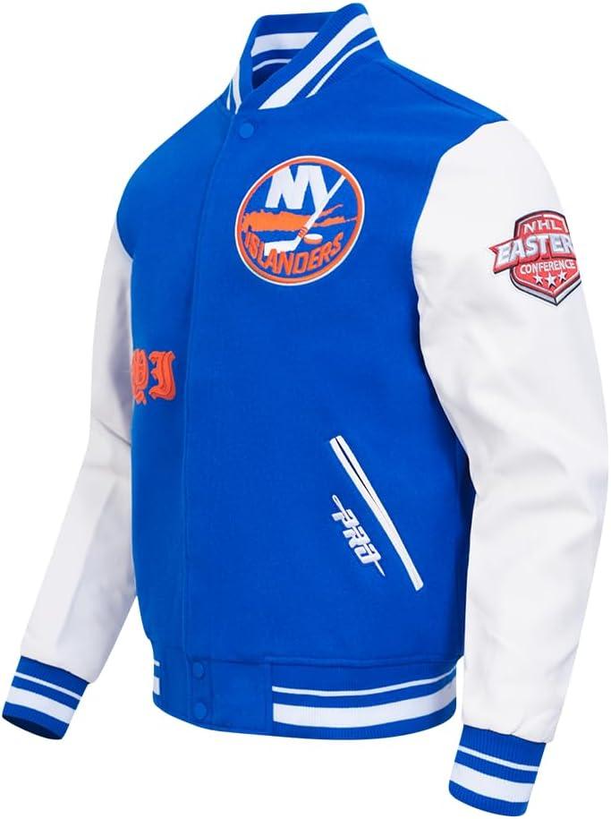 image:imagePro Standard Mens NHL Old English Varsity JacketRoyal BlueWhite