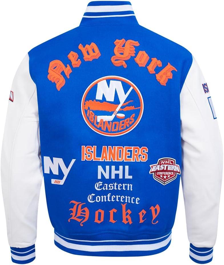 image:imagePro Standard Mens NHL Old English Varsity JacketRoyal BlueWhite