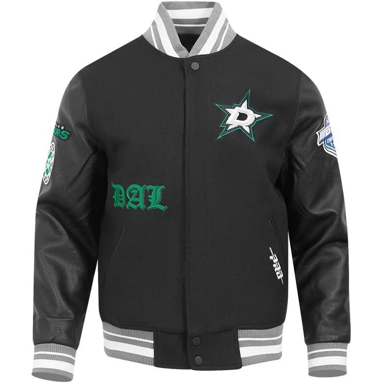 image:imagePro Standard Mens NHL Old English Varsity JacketBlackGray