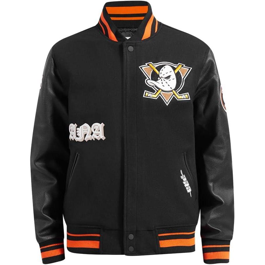 image:imagePro Standard Mens NHL Old English Varsity JacketBlackOrange
