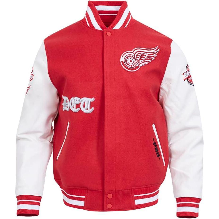 image:imagePro Standard Mens NHL Old English Varsity JacketRedWhite