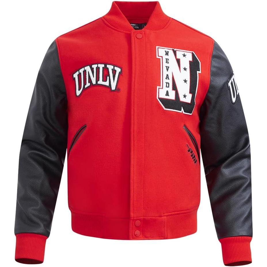 image:imagePro Standard Mens NHL Old English Varsity JacketRedWhiteMidnight Navy