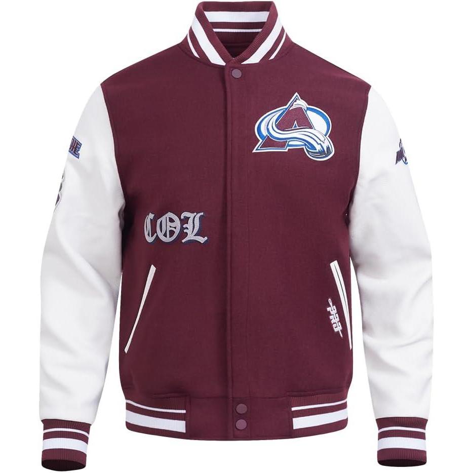 image:imagePro Standard Mens NHL Old English Varsity JacketWineWhite