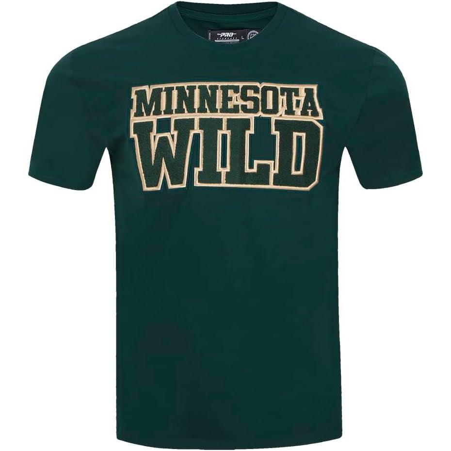 image:imagePro Standard NHL Mens Mens NHL Classic Chenille Cotton Short Sleeve TeeForest Green