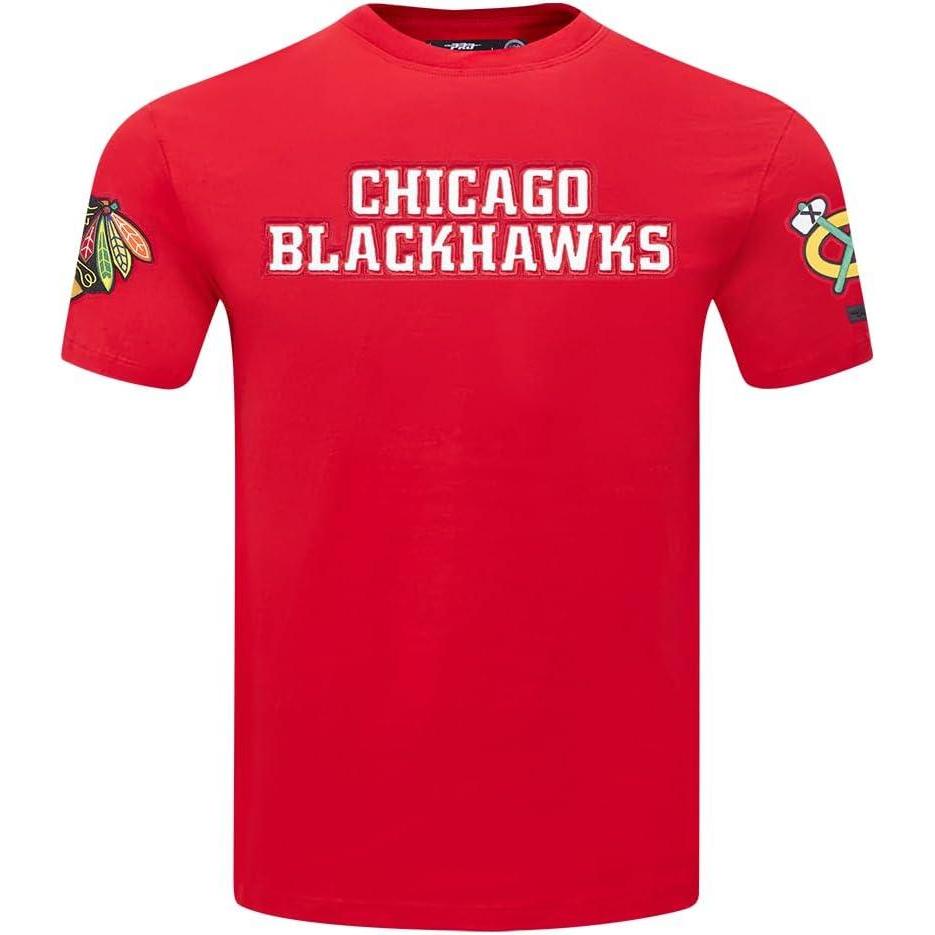 image:imagePro Standard NHL Mens Mens NHL Classic Chenille Cotton Short Sleeve TeeRed