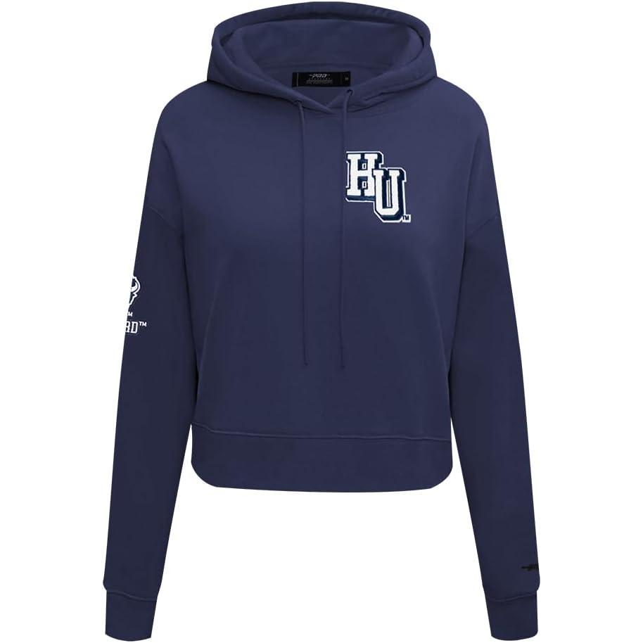 image:imagePro Standard WOMENS COLLEGE HOWARD UNIVERSITY COLLEGE CLASSIC ESSENTIALS CROPPED PULLOVER HOODIE MIDNIGHT NAVY XL
