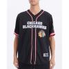 Mens NHL Mesh Button Down Top(Black/Red)
